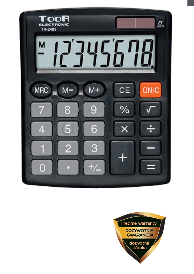 Kalkulator biurowy
TR-2483 8-pozycyjny